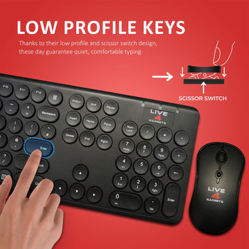 2.4GHz Rechargeable Wireless Keyboard And Mouse Set UK USB Dongle For PC Laptop NEW - Live4gadgets