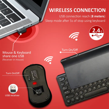 2.4GHz Rechargeable Wireless Keyboard And Mouse Set UK USB Dongle For PC Laptop NEW - Live4gadgets