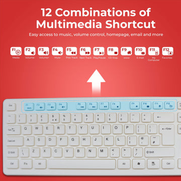 2.4GHz Wireless Keyboard And Mouse Set UK USB Dongle For PC Laptop Full-Size NEW- White - Live4gadgets