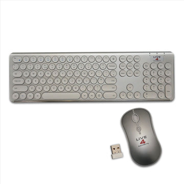 2.4GHz Wireless Keyboard And Mouse Set UK USB Dongle For PC Laptop Full-Size NEW - Live4gadgets