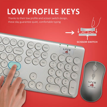 2.4GHz Wireless Keyboard And Mouse Set UK USB Dongle For PC Laptop Full-Size NEW - Live4gadgets