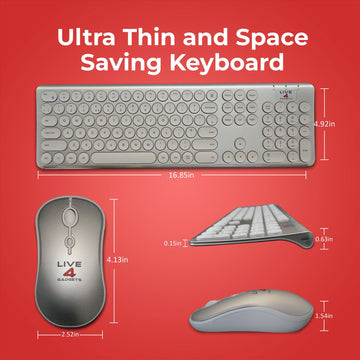 2.4GHz Wireless Keyboard And Mouse Set UK USB Dongle For PC Laptop Full-Size NEW - Live4gadgets