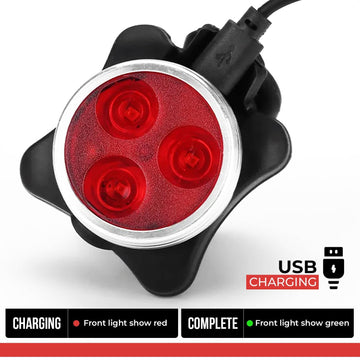 BICYCLE BIKE FRONT & REAR LIGHT SET ULTRA BRIGHT LED USB RECHARGEABLE - Live4gadgets