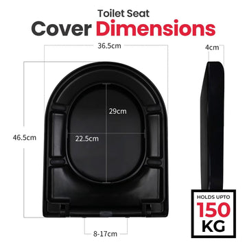 Black Soft Close Toilet Seat - Heavy Duty, Universal Fit with Quick Release - Live4gadgets
