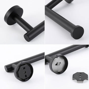 Black Toilet Roll Holder Wall Mounted Round Wide Surfaces Beautifully Designed - Live4gadgets