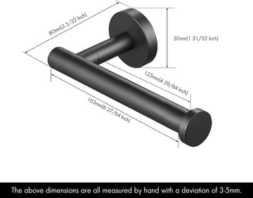 Black Toilet Roll Holder Wall Mounted Round Wide Surfaces Beautifully Designed - Live4gadgets