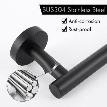 Black Toilet Roll Holder Wall Mounted Round Wide Surfaces Beautifully Designed - Live4gadgets