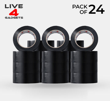 Duct Gaffer Tape Heavy Duty Waterproof Cloth Gaffa Duck Black Silver 50m x 24 - Live4gadgets