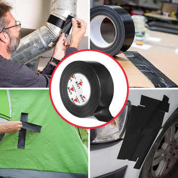 Duct Gaffer Tape Heavy Duty Waterproof Cloth Gaffa Duck Black Silver 50m x 2 - Live4gadgets