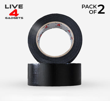 Duct Gaffer Tape Heavy Duty Waterproof Cloth Gaffa Duck Black Silver 50m x 2 - Live4gadgets