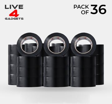 Duct Gaffer Tape Heavy Duty Waterproof Cloth Gaffa Duck Black Silver 50m x 36 - Live4gadgets