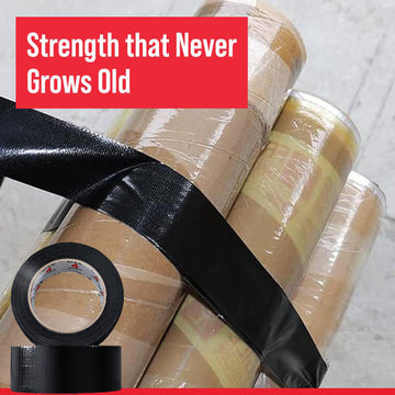 Duct Gaffer Tape Heavy Duty Waterproof Cloth Gaffa Duck Black Silver 50m x 4 - Live4gadgets