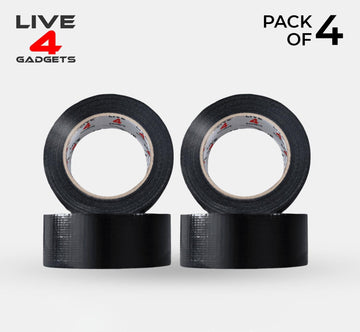 Duct Gaffer Tape Heavy Duty Waterproof Cloth Gaffa Duck Black Silver 50m x 4 - Live4gadgets