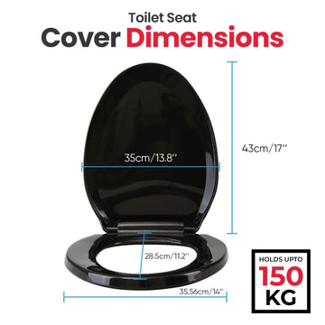 Heavy-Duty Black Soft Close Toilet Seat – Universal Fit, Anti-Slam Design - Live4gadgets