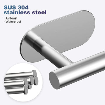 Stainless Steel Toilet Roll Paper Holder Strong Self Adhesive Stick Wall Mount - Live4gadgets