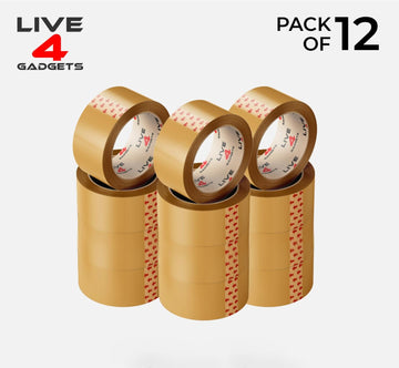 Strong Brown Tape Buff Parcel Packing Tape 48MM X 66M Box Sealing Rolls x 12 - Live4gadgets