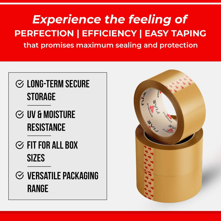Strong Brown Tape Buff Parcel Packing Tape 48MM X 66M Box Sealing Rolls x 144 - Live4gadgets