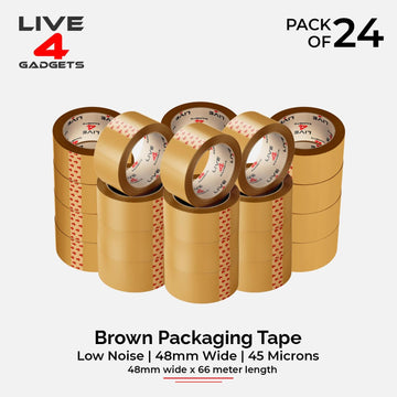 Strong Brown Tape Buff Parcel Packing Tape 48MM X 66M Box Sealing Rolls x 24 - Live4gadgets