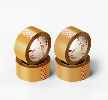 Strong Brown Tape Buff Parcel Packing Tape 48MM X 66M Box Sealing Rolls x 4 - Live4gadgets