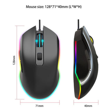 UPGRADED 2021 6400 DPI 6 BUTTONS USB LED OPTICAL WIRED GAMING GAME MOUSE MICE - Live4gadgets