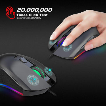 UPGRADED 2021 6400 DPI 6 BUTTONS USB LED OPTICAL WIRED GAMING GAME MOUSE MICE - Live4gadgets