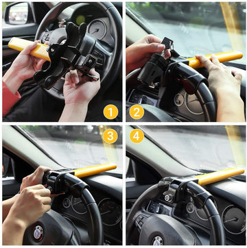 Universal Steering Wheel Lock for Cars Vans, Heavy Duty Anti-theft- 2 Keys - Live4gadgets