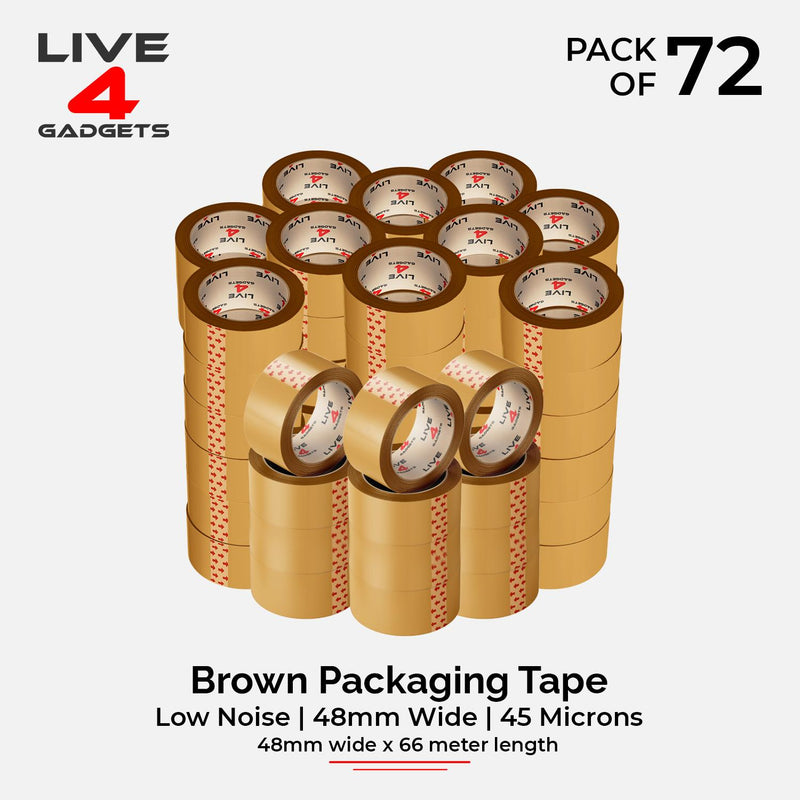 Strong Brown Clear Tape Buff Parcel Packing Tape 48MM X 66M Box Sealing Rolls