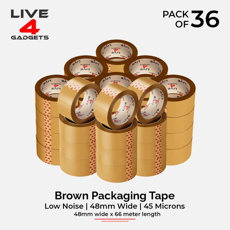 Strong Brown Clear Tape Buff Parcel Packing Tape 48MM X 66M Box Sealing Rolls