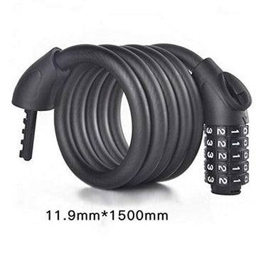 5-Digit Code Bike Lock Heavy Duty Security Cable Chain Combination Mount 1.0M - Live4gadgets