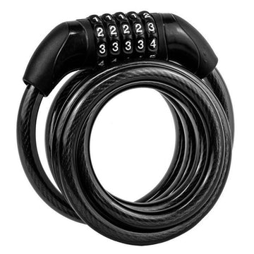 5-Digit Code Bike Lock Heavy Duty Security Cable Chain Combination Mount 1.0M - Live4gadgets