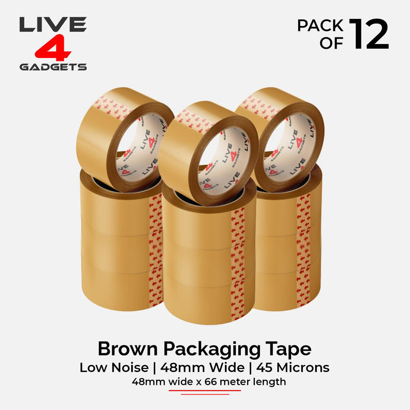 Strong Brown Clear Tape Buff Parcel Packing Tape 48MM X 66M Box Sealing Rolls