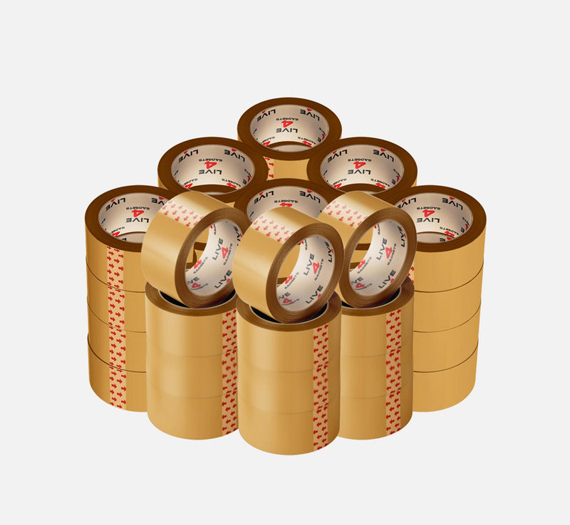 Strong Brown Clear Tape Buff Parcel Packing Tape 48MM X 66M Box Sealing Rolls