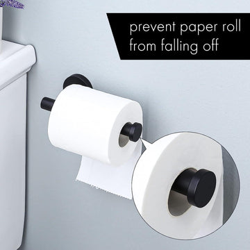 Black Toilet Roll Holder Wall Mounted Round Wide Surfaces Beautifully Designed - Live4gadgets