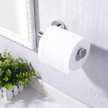 Chrome Wall-Mounted Toilet Paper Holder – Large Roll Capacity, Stainless Steel, Easy Install - Live4gadgets