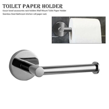 Chrome Wall-Mounted Toilet Paper Holder – Large Roll Capacity, Stainless Steel, Easy Install - Live4gadgets