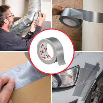 Duct Gaffer Tape Heavy Duty Waterproof Cloth Gaffa Duck Black Silver 50m x 6 - Live4gadgets