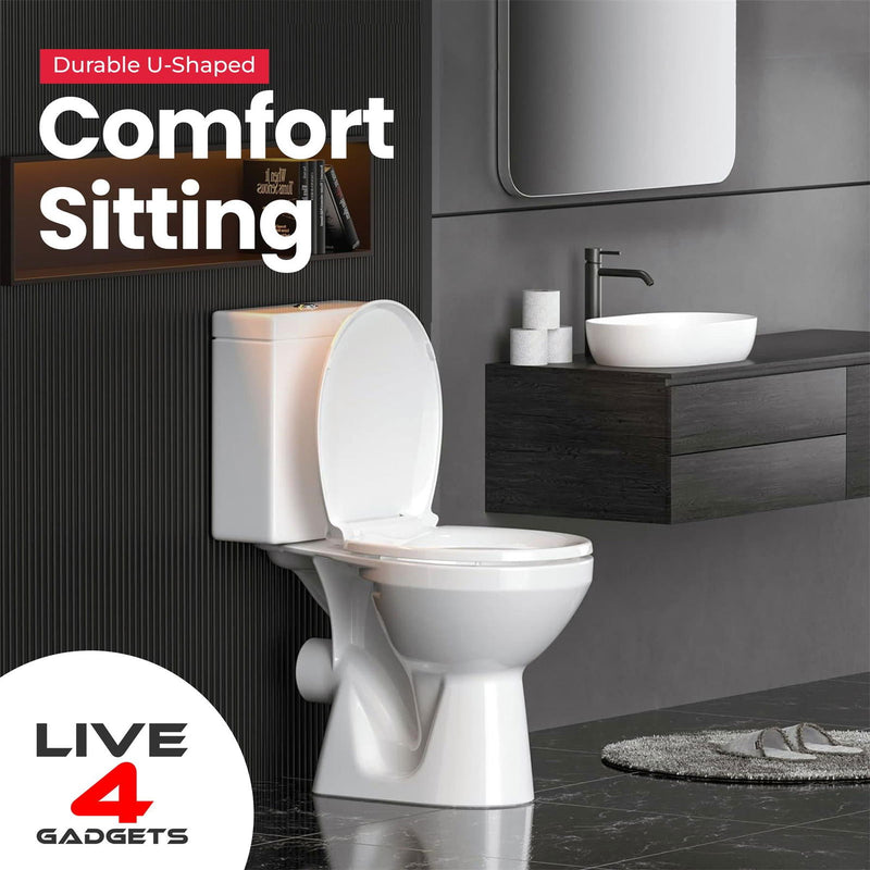 White Oval Soft Close Toilet Seat Easy to fit Durable Hygienic Ad