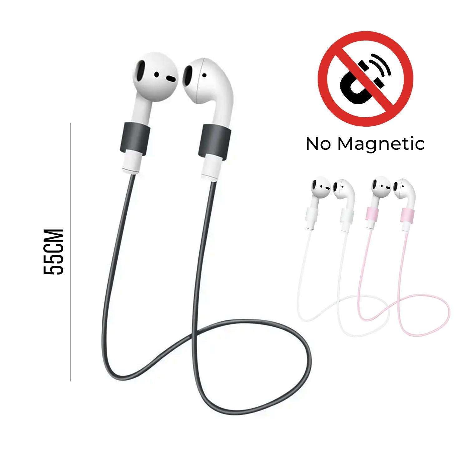 thumbnail image 2 of Anti-Lost Soft Silicone Neck Strap For AirPods & AirPods Pro – White, Ultra Slim 2 of 5