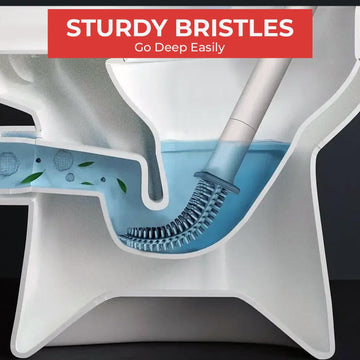 Silicone Toilet Brush with Toilet Brush Holder Soft Bathroom Cleaning - Live4gadgets