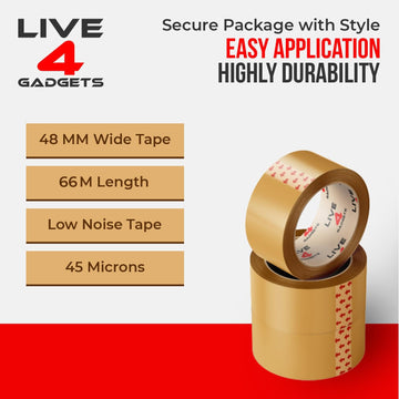 Strong Brown Tape Buff Parcel Packing Tape 48MM X 66M Box Sealing Rolls x 12 - Live4gadgets
