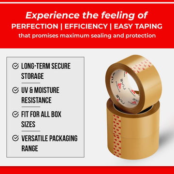 Strong Brown Tape Buff Parcel Packing Tape 48MM X 66M Box Sealing Rolls x 12 - Live4gadgets