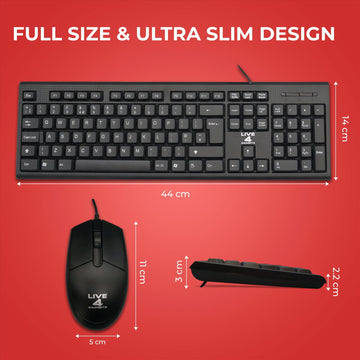 Ultra Fast CMK858 Smooth Typing Wired Keyboard Mouse Combo - Live4gadgets