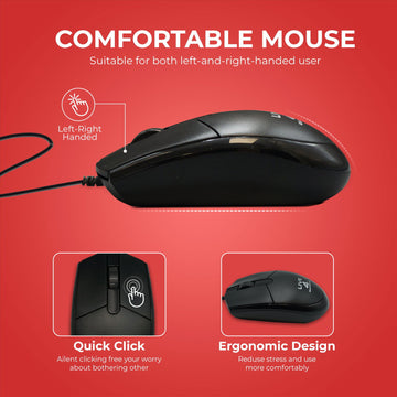 Ultra Fast CMK858 Smooth Typing Wired Keyboard Mouse Combo - Live4gadgets