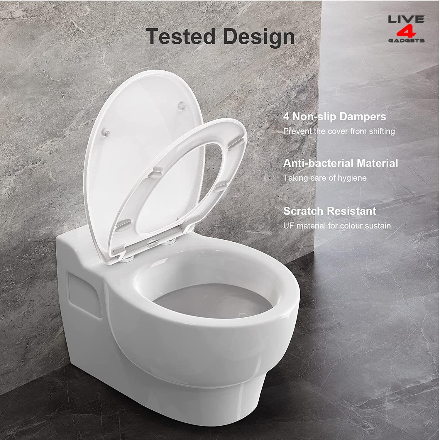 thumbnail image 2 of Elongated Toilet Seat With Slow Close Seat, Easy Clean 2 of 9