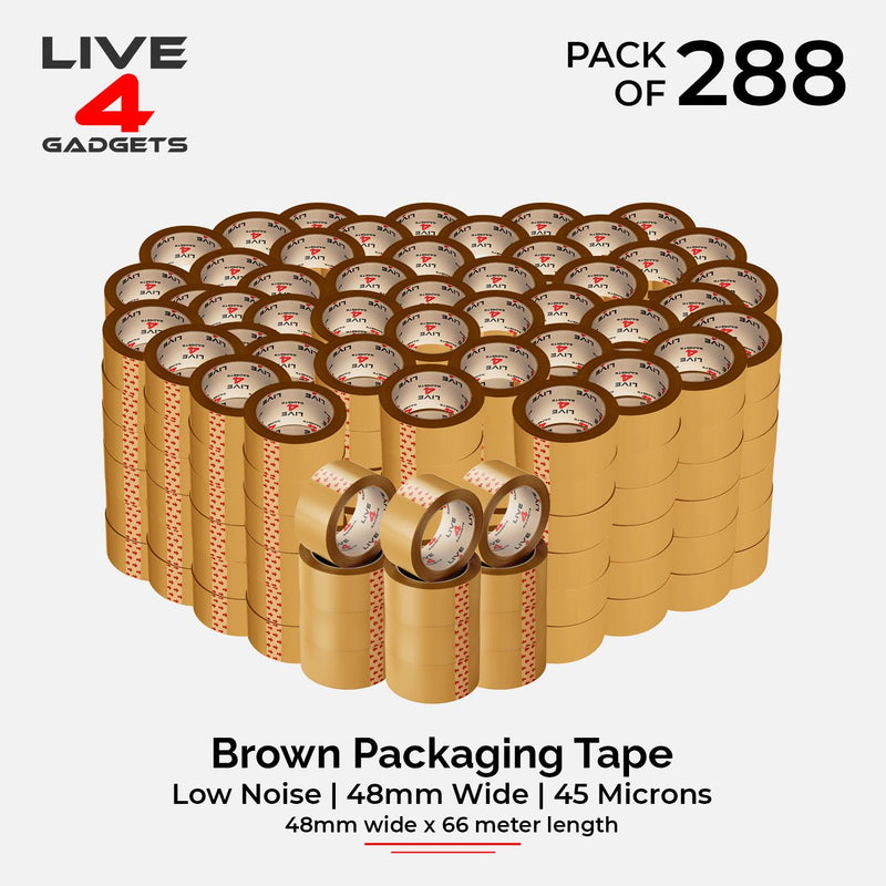 Strong Brown Clear Tape Buff Parcel Packing Tape 48MM X 66M Box Sealing Rolls